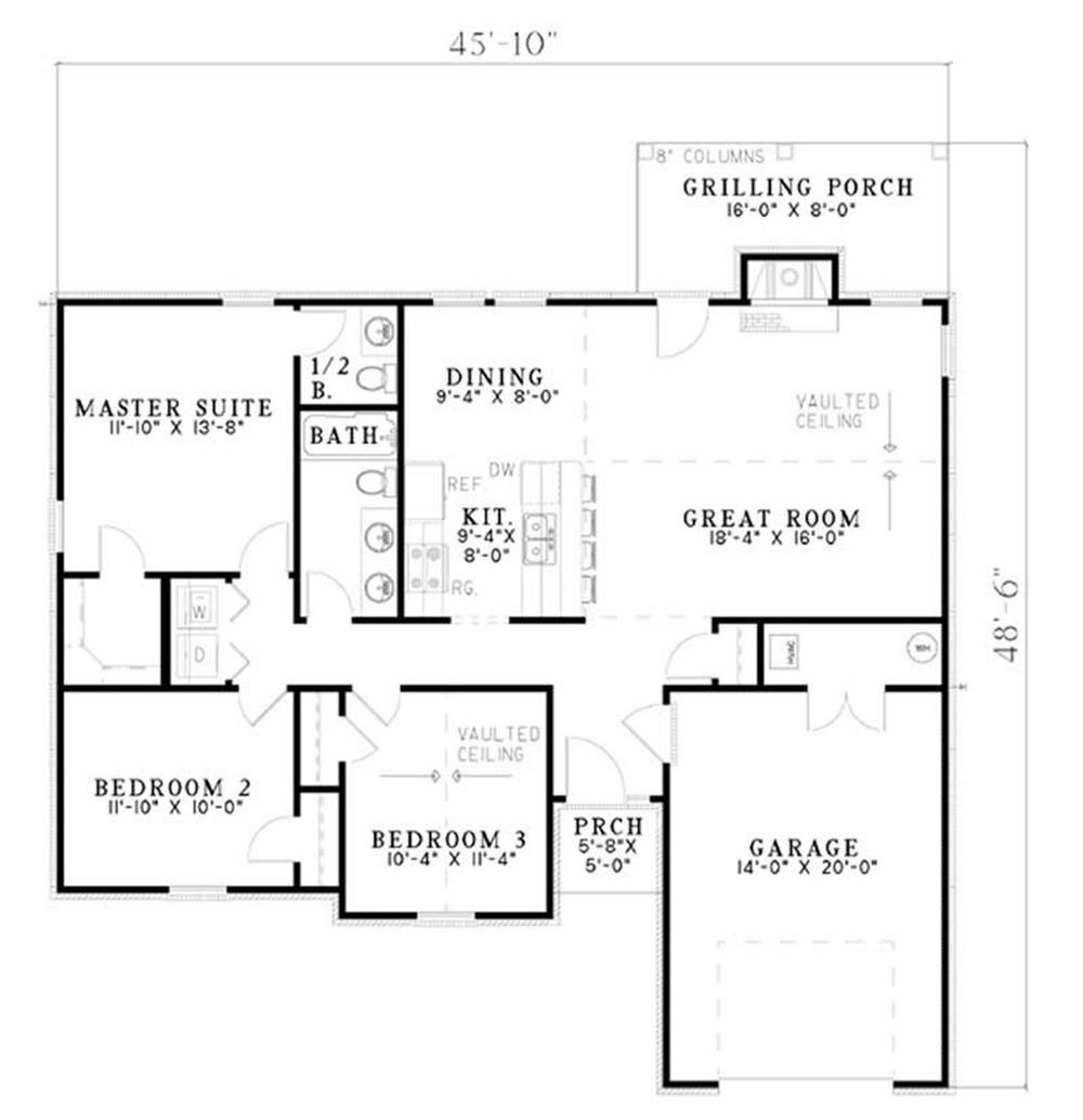 Floor Plan First Story of Country Plan #153-1741